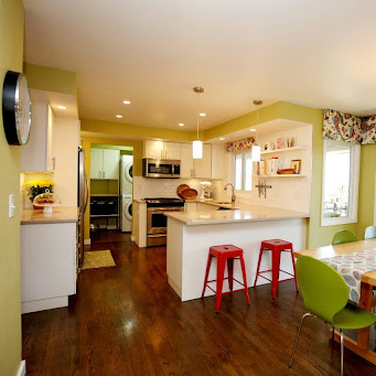 Outdated kitchen layout with limited counter space and closed-off design in Littleton home before remodel by Denver Design Group