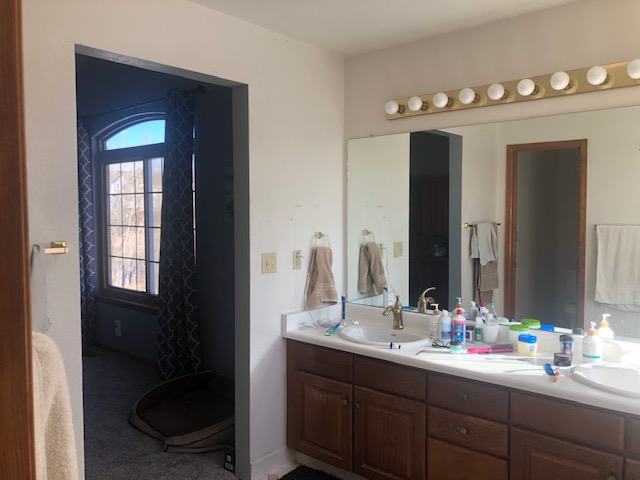 before image of a littleton bathroom remodel