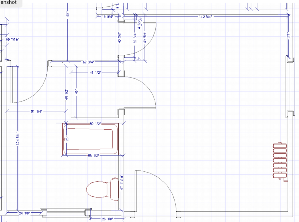 before blueprint open floor plan from Park Hill whole house remodel by Denver Design Group