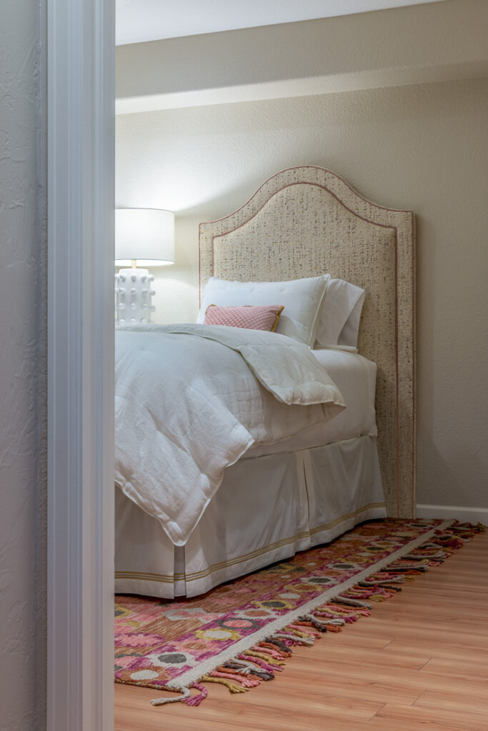 Guest bedroom Massoud headboard detail Lone Tree Colorado